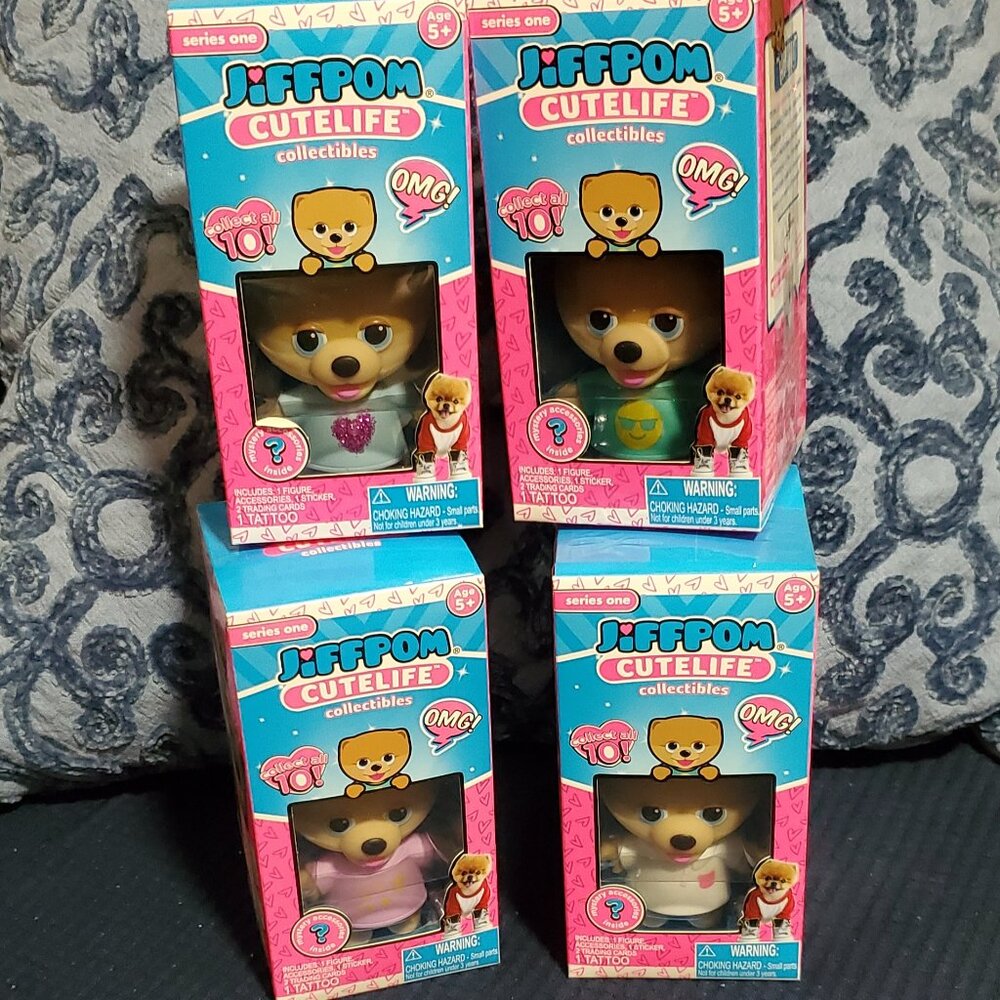 Jiffpom Set of 4 Figures. Brand New Collectibles